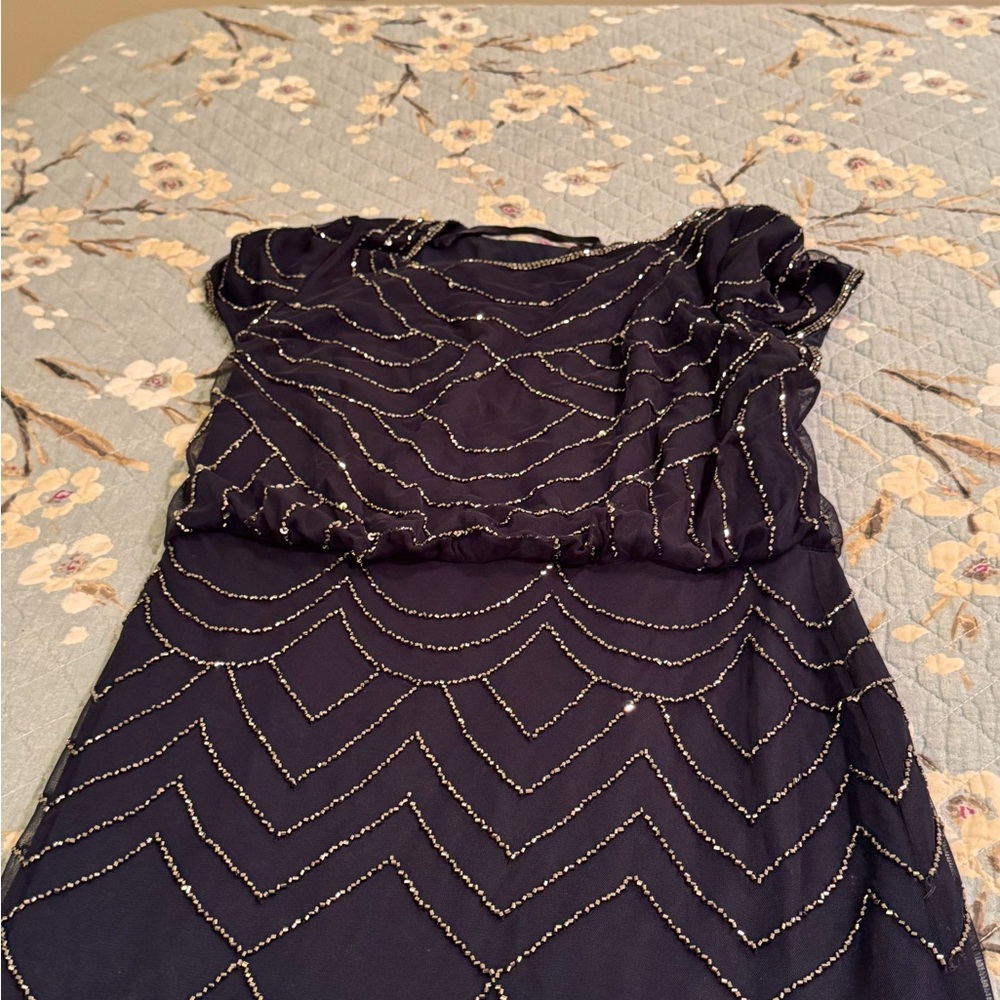 Navy Dress with beading